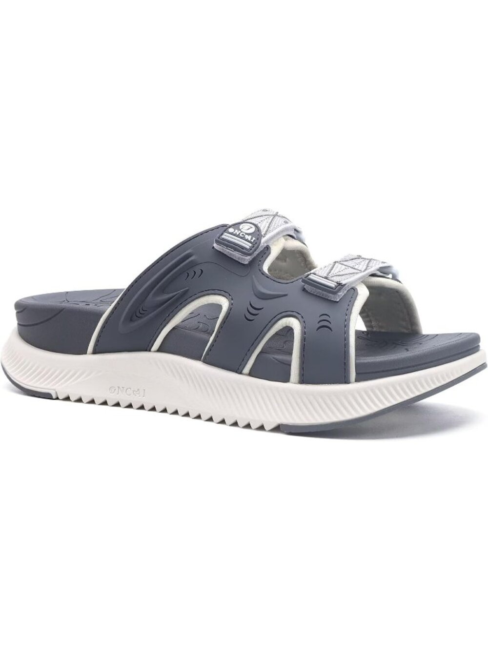 Women's Grey/White Summer Arch Support Plantar Fasciitis Comfort Cushion Sandals